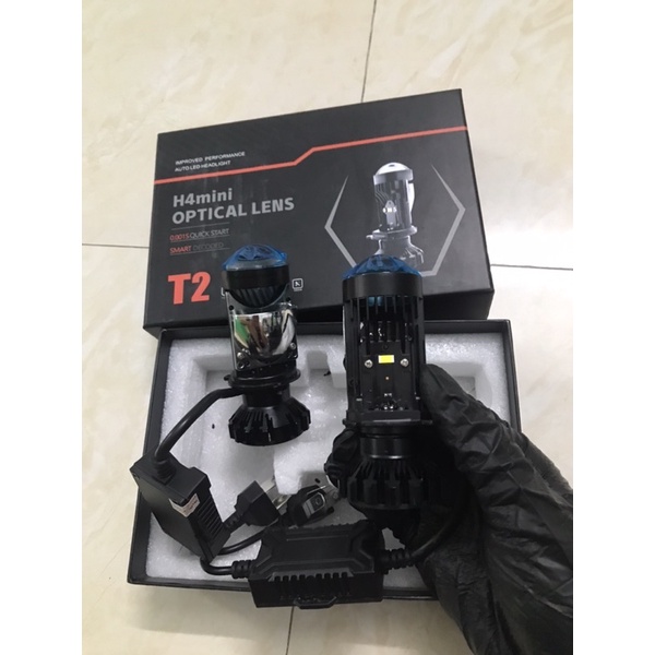 Gia 1 bong đen bi cầu mini t2  h4  cos trăng  pha trắng lắp nhu zin--