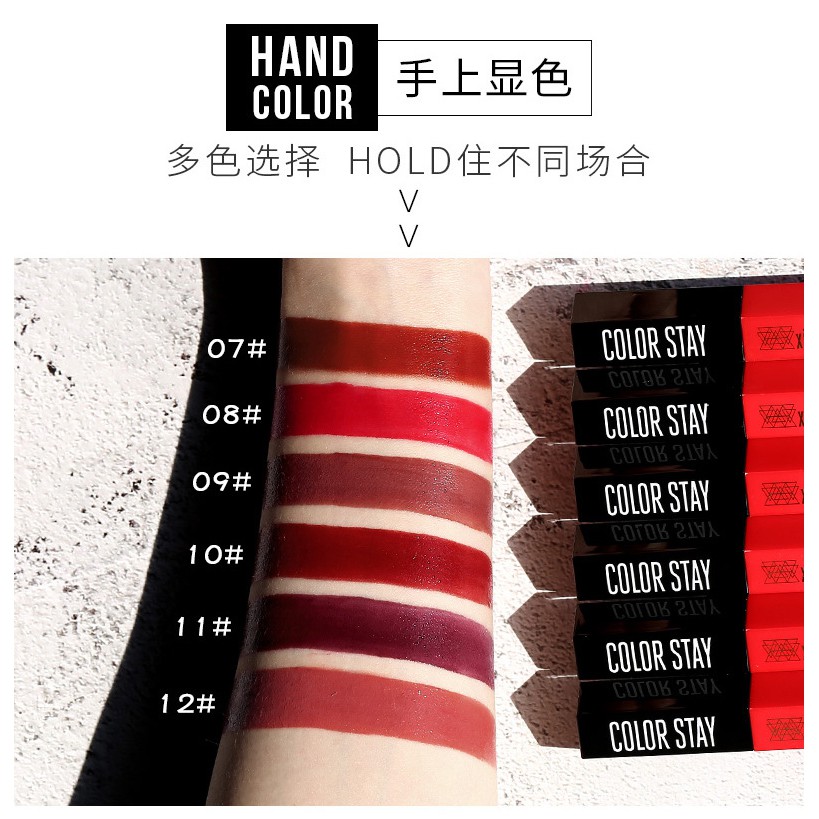 Son Kem Lì Xixi Color Stay Matte Black Red