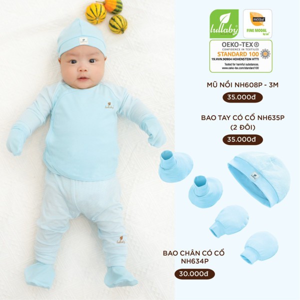 Bộ cài chéo bo tay modal mềm mịn Lullaby NH607P- NH351M