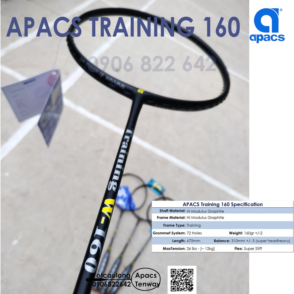 Vợt tập cầu lông Apacs Training 160gr | Cải thiện khả năng điều vợt, tăng sức mạnh cho cú đánh