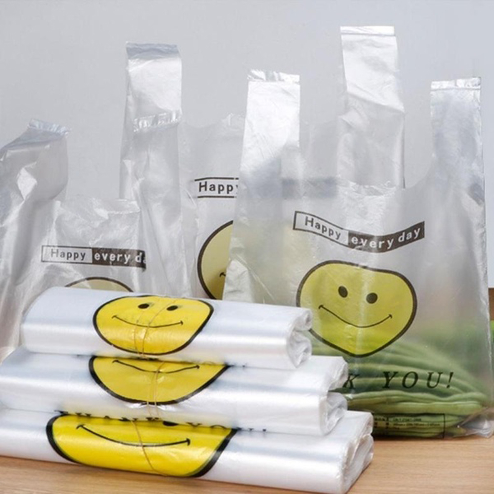 Set 50 Túi Nhựa Đựng Thực Phẩm Có Tay Cầm Nhựa Mới