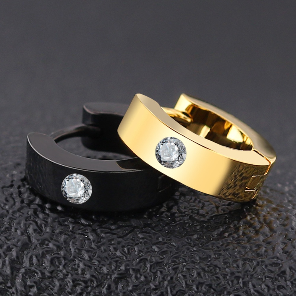 Khuyên Tai Tròn Bằng Thép Titan Chất Lượng Cao Cho Nữ