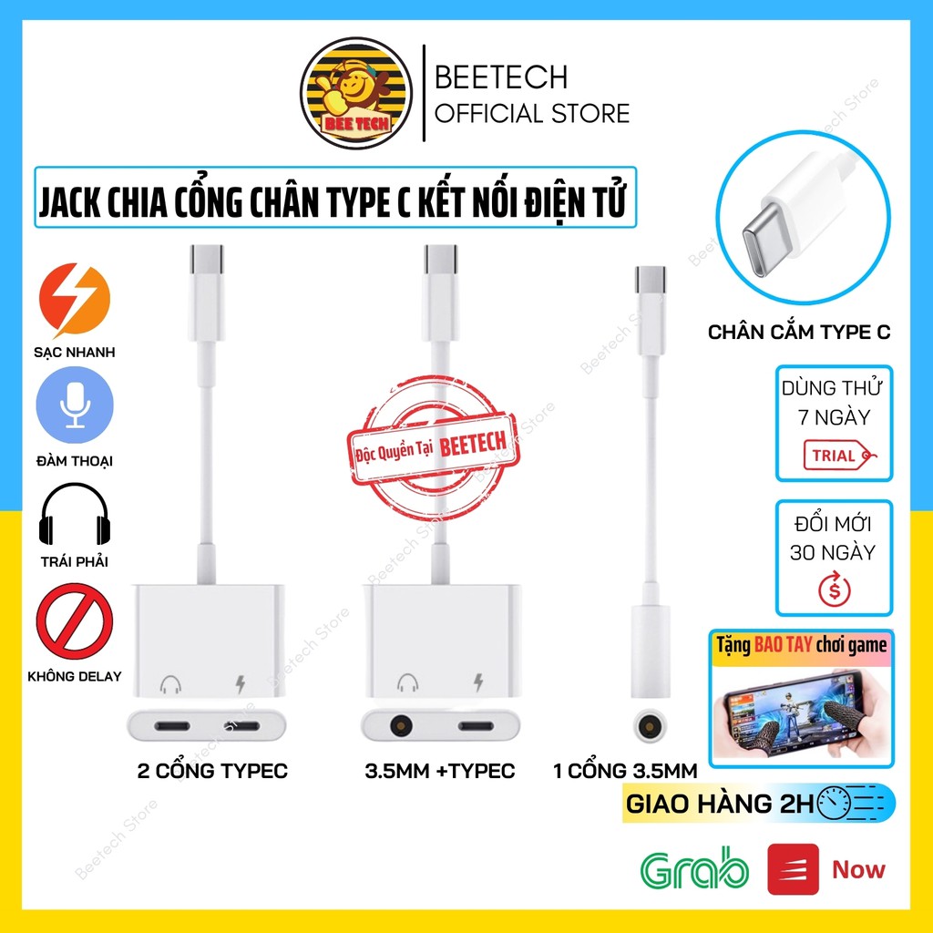 Jack chia cổng, giắc chuyển đổi chân Type C, Kết nối điện tử dùng được cho Samsung,xiaomi,Huawei ... - Beetech