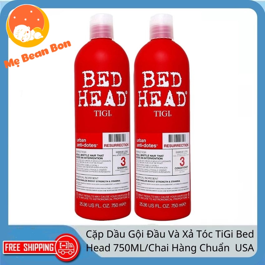dầu gội xả TiGi Bed Head 750ML Của USA với dau goi tigi đỏ cho tóc hư tổn màu tím cho tóc dầu bết, xanh dương tóc rụng