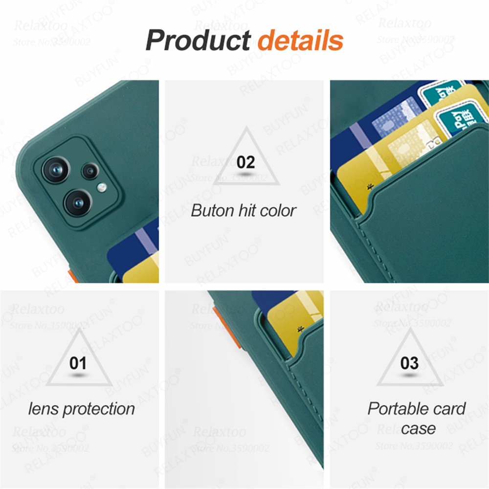 Realmi 9 Pro+ Case Card Wallet Back Silicone Plain Phone Cover For Realme 9Pro Plus 5G 9i Realme9i Camera Shockproof