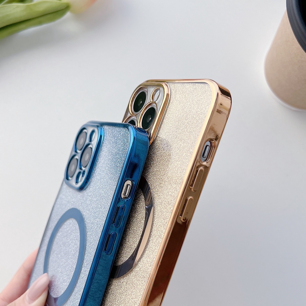 ốp lưng IPhone Magsafe Vòng tròn từ tính tích hợp tương thích cho iPhone 14 14Pro 14 cộng với 14 Pro max 13 Pro Max 12 Pro max giấy lấp lánh Vỏ bảo vệ mềm case