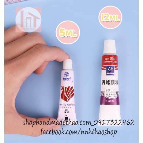 Màu acrylic hộp nhỏ 12 / 24 màu kèm cọ vẽ