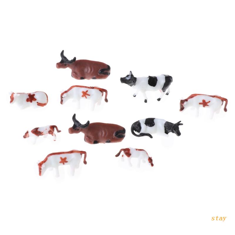 Set 10 Mô Hình Bò Sữa Trang Trí Bàn Làm Việc