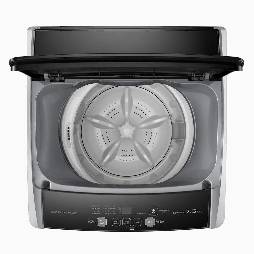 Máy Giặt Sharp 8.5 Kg ES-Y85HV-S Khóa trẻ em,Bảng điều khiển Nút nhấn,Màn hình hiển thị thời gian - GIAO MIỄN PHÍ HCM