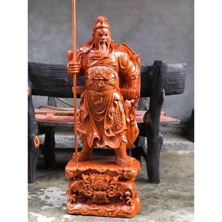 quan công gỗ hương trấn ải đế hổ phù liền khối.tặng kèm vòng tay gỗ bách xanh