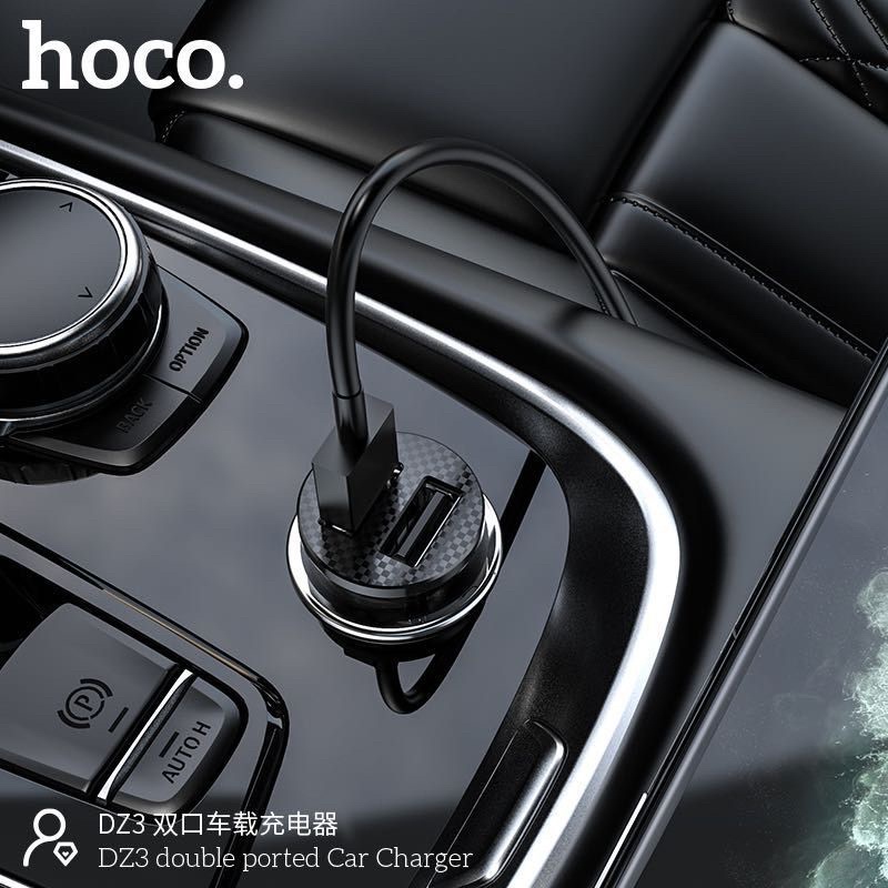 Tẩu sạc ô tô Hoco DZ3 2 Cổng Usb chính hãng bảo hành 12 tháng