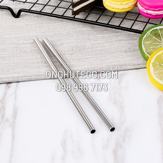 Ống Hút INOX 304 16cm - 18cm Cho Tách Trà Tặng Kèm Cọ