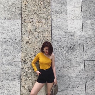 Áo lệch vai trơn phong cách thun lụa cao cấp