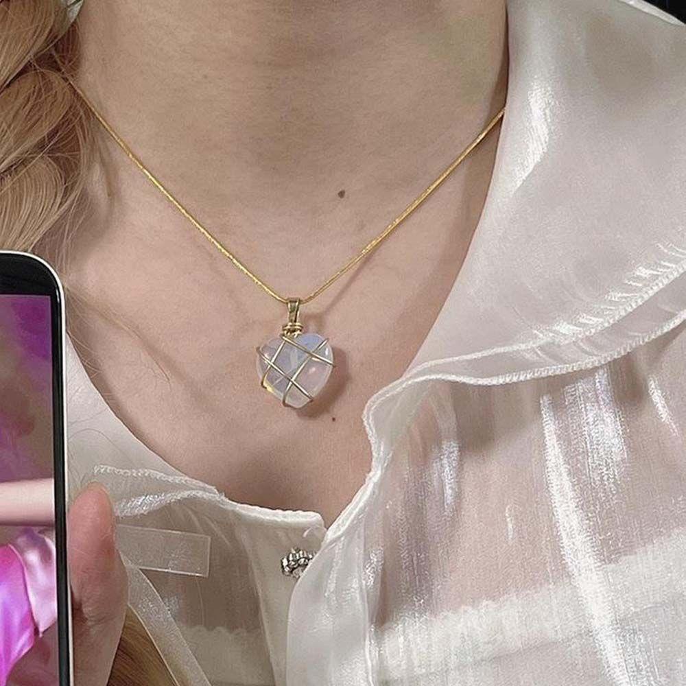 1 Vòng Cổ Choker Mặt Trái Tim Đơn Giản Phong Cách Hàn Quốc
