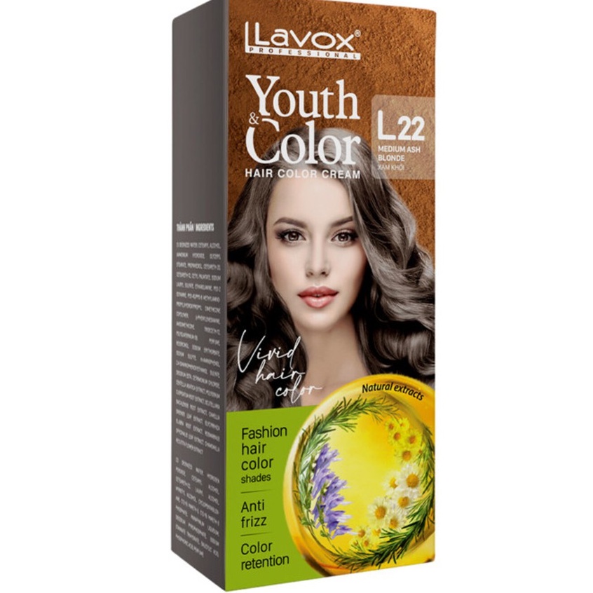 Kem nhuộm màu thời trang Youth color Lavox L22 Màu Xám Khói