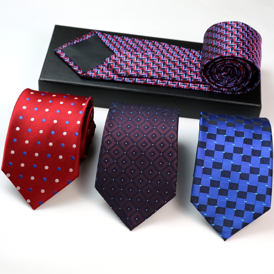Cà Vạt 8CM Họa Tiết Sọc Caro / Chấm Bi Phong Cách Cổ Điển Thời Trang Công Sở Cho Nam