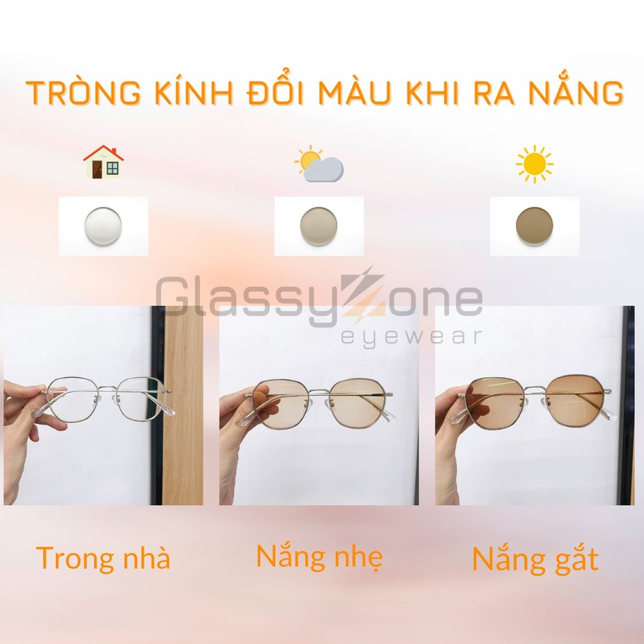 TRÒNG KÍNH CẬN, MẮT KÍNH CẬN ĐỔI MÀU NÂU TRÀ KHI RA NẮNG CHÔNG TIA UV GLASSYZONE