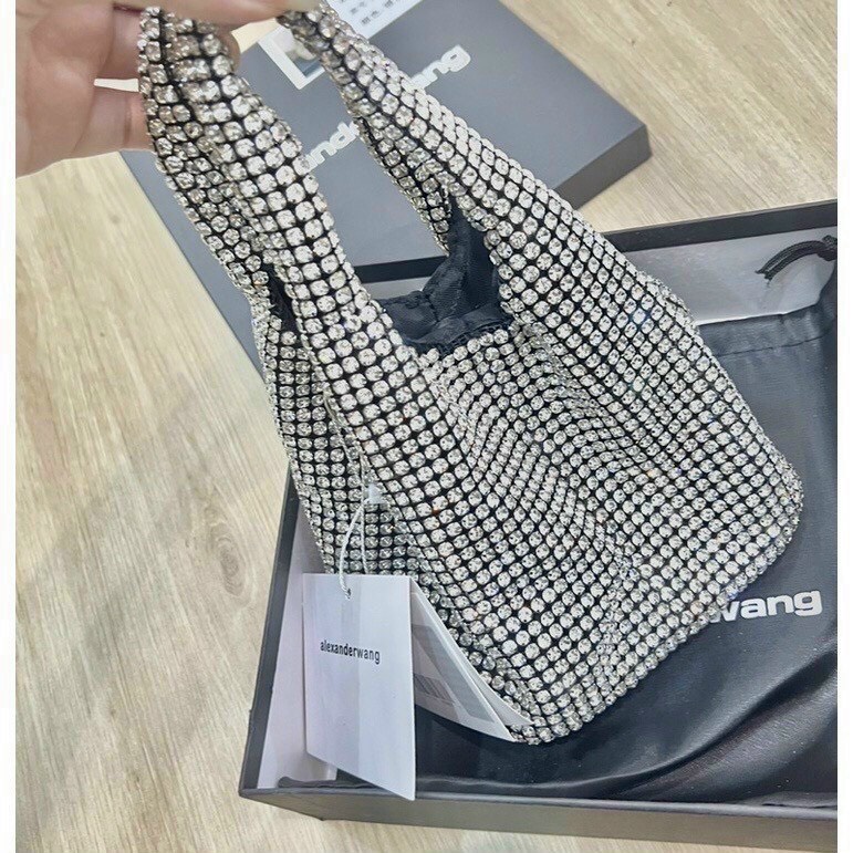 Túi ALEXWANG Đính Đá Lấp Lánh Khoác Tay Sang Chảnh Fullbox Túi Vải Hãng Dây Dài Đeo Chéo