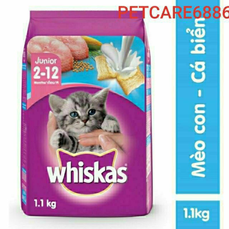 Thức ăn mèo con whiskas 1.1kg COMBO 3 gói