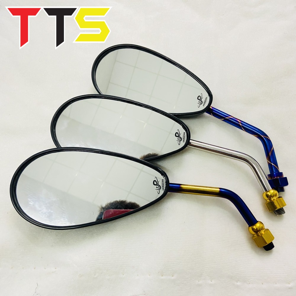 Gương , kính xe máy chân xanh vàng mẫu CRG lẻ 1 cây bên trái ( Chân 10ly răng thuận )