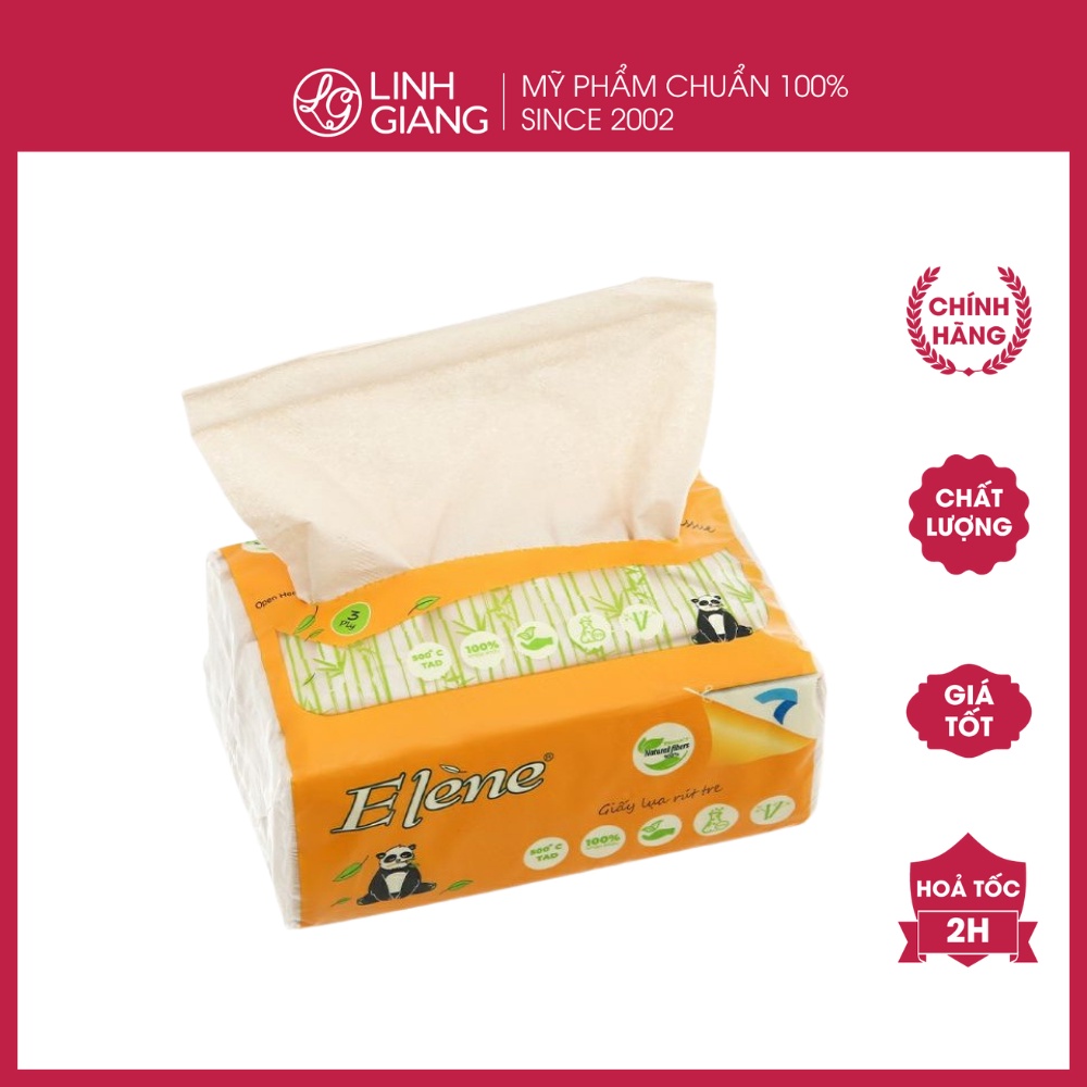 Giấy ăn gấu trúc Elene nguyên liệu từ bột tre nguyên chất, an toàn cho người sử dụng, Linh Giang chính hãng
