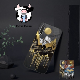 Ốp kính oppo a31, oppo a91 bắc âu mạ vàng sang trọng ba39/42 | vỏ lưng điện thoại oppo thế hệ mới cow case