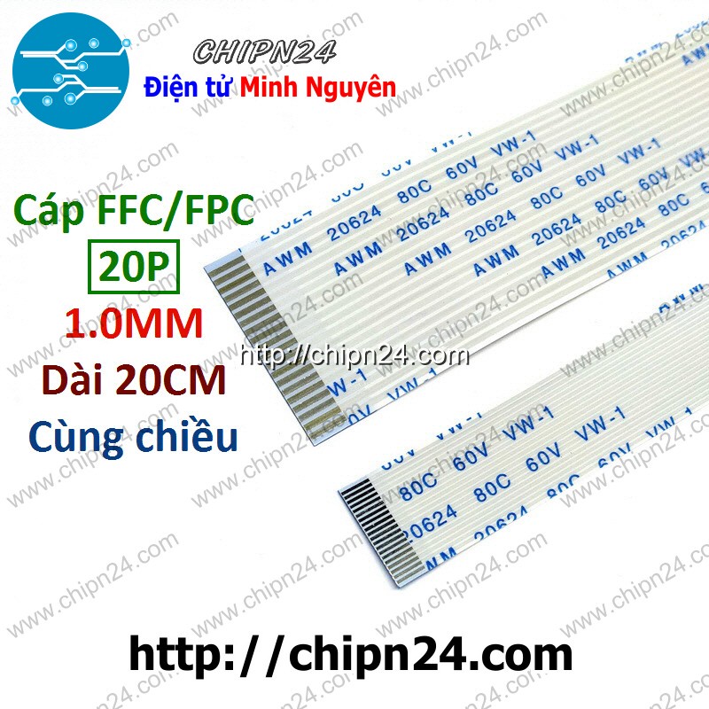 Cáp FPC/FFC 20P 1.0MM 20CM cùng chiều