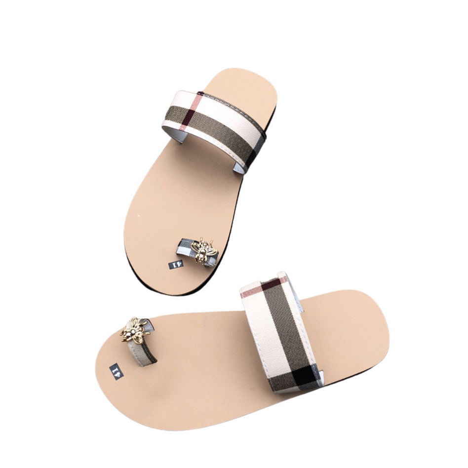 sandal đồng nai dép sỏ ngón nữ ( đế kem sữa quai sọc ca rô vàng ) size từ 35 nữ đến 42 nữ