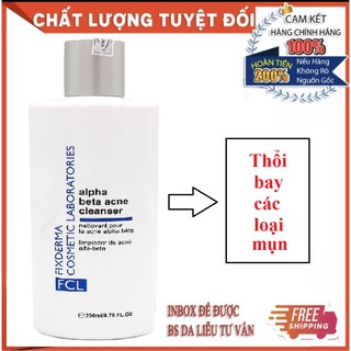 Sữa Rửa Mặt Đánh Bay  Mụn Đầu Đen, Đầu Trắng, Phục Hồi Da Sáng Da - Fixderma FCL Alpha-Beta Acne Cleanser 200Ml