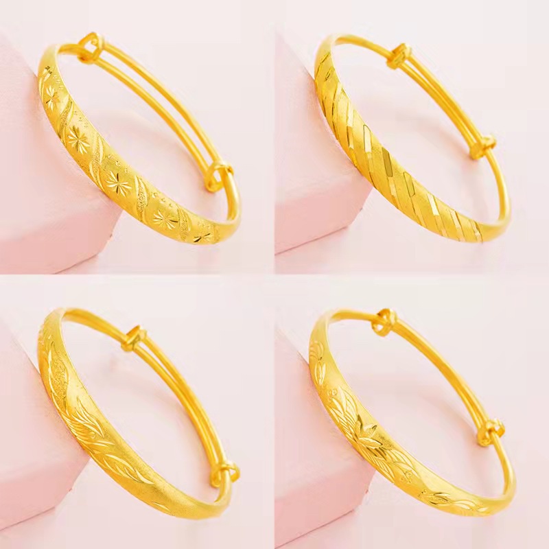 Xinxin trang sức mới mạ vàng 24k vòng tay phượng hoàng đẩy kéo nữ bằng đồng hoa sen vòng tay cá vàng cát vàng vòng tay mưa sao băng