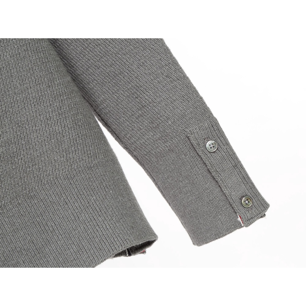 Áo thun tay dài nam nữ form slim fit Thom Brow.ne 4-Bar 20216 Sweater chất vải len bông thiết kế tay áo kẻ sọc cao cấp