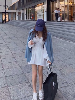 Đầm trắng chiết eo tiểu thư