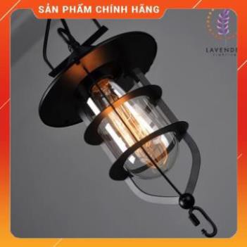 Đèn thả 1 đui lồng sắt + chụp thủy tinh TH031