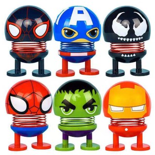 Búp bê biểu cảm đầu lắc phong cách Avengers Đồ chơi mô hình người nhện spider man trang trí xe hơi ô tô