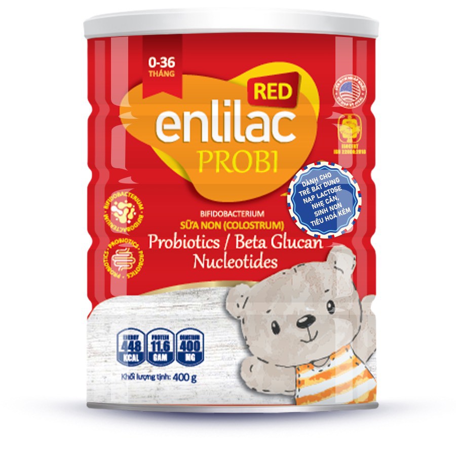 Sữa Enlilac Probi RED - Hộp 400-900g - Sữa chuyên biệt cho trẻ bất dung nạp lactose