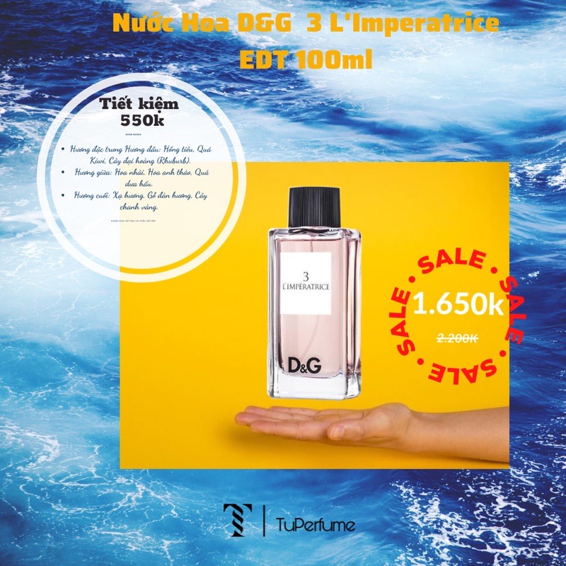 Nước Hoa❗️Free Ship❗️Nước hoa dolce&gabbana D&G anthology l’lmperatrice 3 100ml