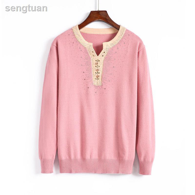 Áo Sweater Dệt Kim Dáng Rộng Kiểu Hàn Quốc Thời Trang Mùa Thu Đông Cho Phụ Nữ Trung Niên 40-50 Tuổi