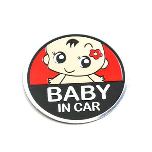 Tem Nhôm Dán Trang Trí Ô Tô BABY IN CAR Hình Tròn