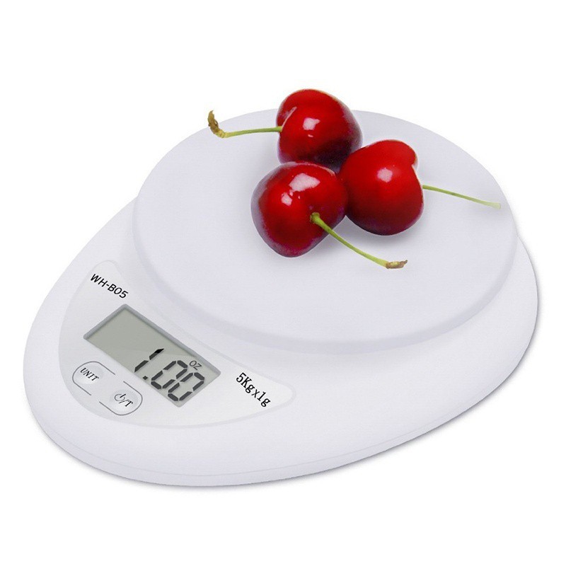 Cân điện tử nội trợ 0 - 5kg tặng kèm bát nhựa đo thể tích