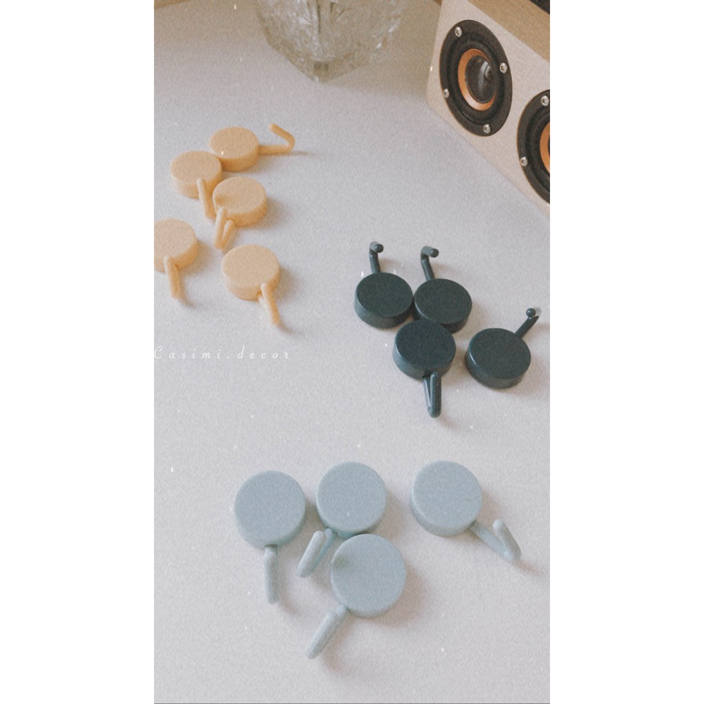 MÓC DÁN TRÒN TREO ĐỒ CUTE NHIỀU MÀU TRANG TRÍ NHÀ PHONG CÁCH HÀN QUỐC CASIMI.DECOR