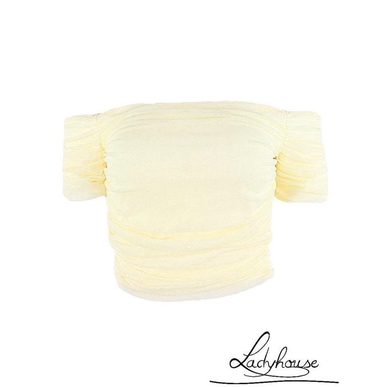 Áo Croptop Trễ Vai Tay Ngắn Màu Sắc Trơn Thời Trang Mùa Hè Quyến Rũ Cho Nữ