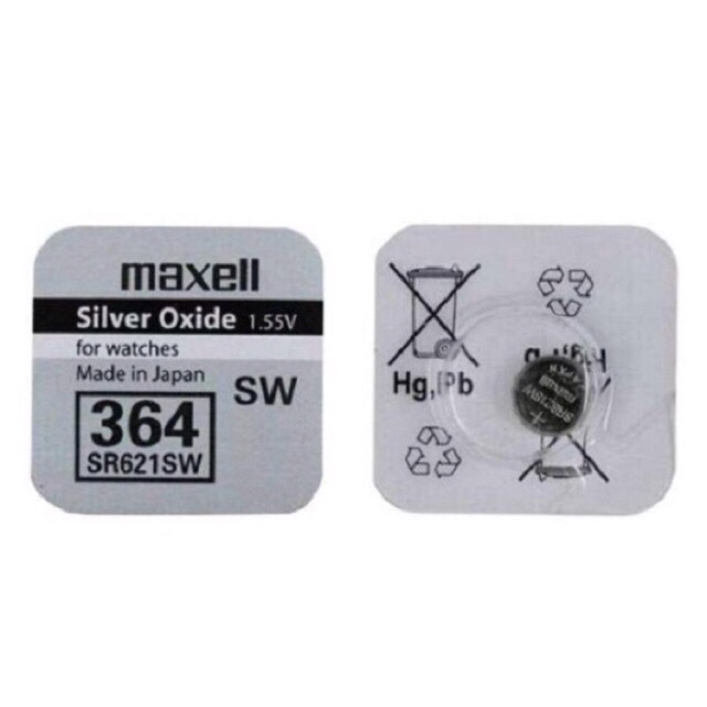 Pin Đồng Hồ SR621SW 364 Maxell Vỉ 1 Viên (Hộp 10 Vỉ)