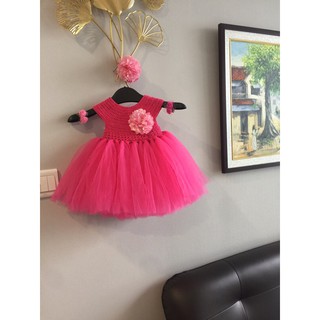 Set váy len tutu hoa xù (nhiều màu theo yc)