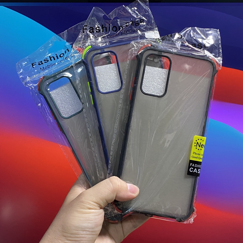 Ốp lưng nhám viền màu 4 góc chống sốc cho XIaomi 11 Lite - MI 10T Pro - Poco X3 - Redmi 9T