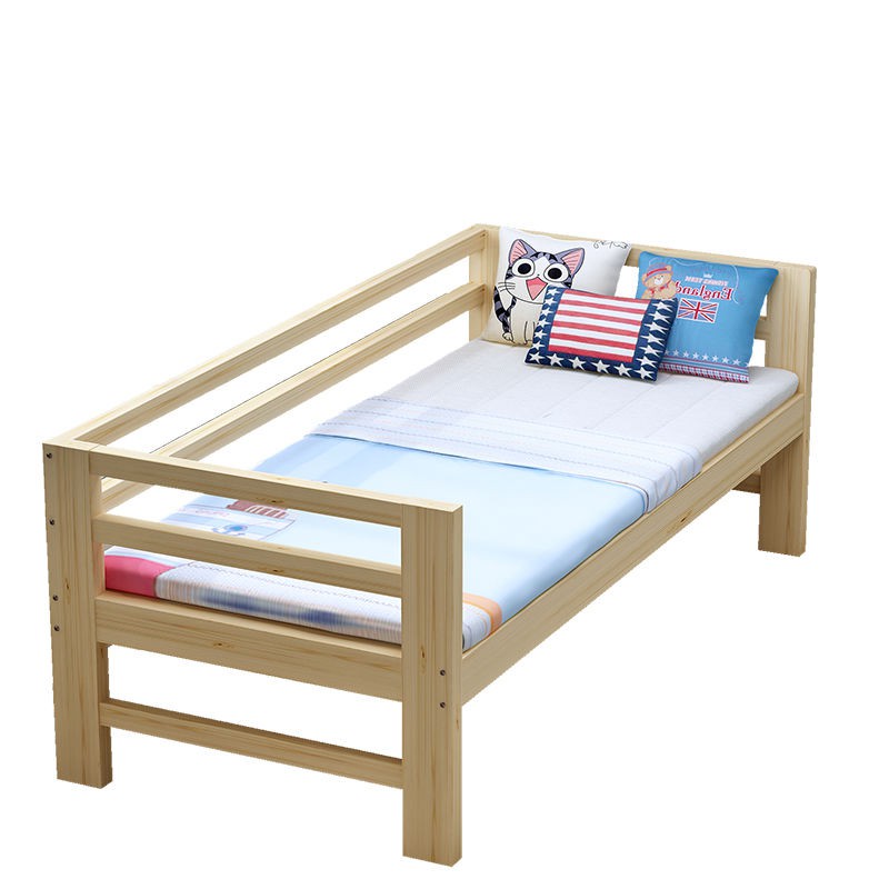 Giường mở rộng khâu nối trẻ em lan can đơn bằng gỗ cứng đầu ngủ tập thể có tùy chỉnh