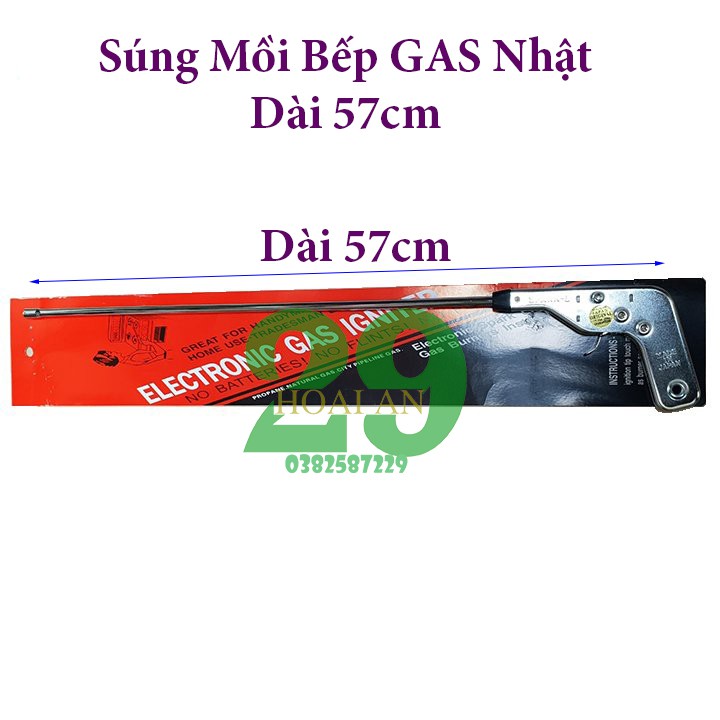 Súng đánh tia lửa mồi bếp ga SPARK-L INOX Nhật 57CM Tặng Găng Tay Bảo Hộ