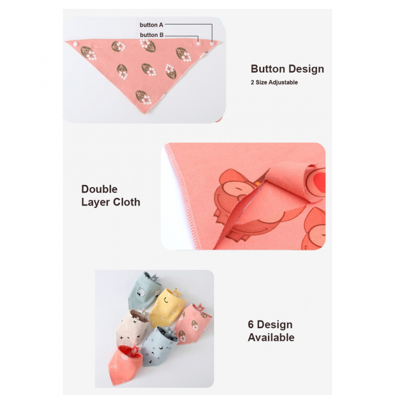 Yếm ăn vải cotton hình tam giác xinh xắn đáng yêu dành cho bé