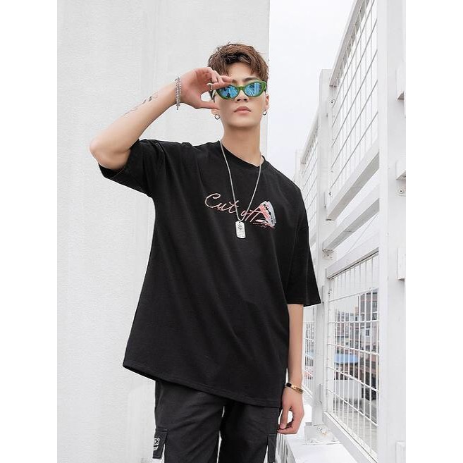 &lt;FREE SHIP&gt; Áo phông nam tay lỡ vải thun cotton co giãn chất mềm mịn y ảnh