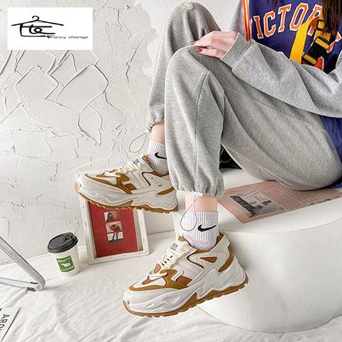 Bán Chạy ~ Niche Daddy Giày Thể Thao Đế Xuồng Dày Nâng Chiều Cao Thoải Mái Bốn Mùa