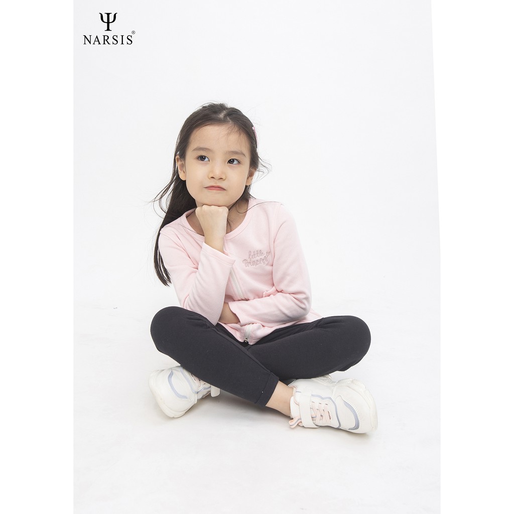 Áo khoác bé gái Narsis KL0002 màu hồng nhạt pastel Little Princess